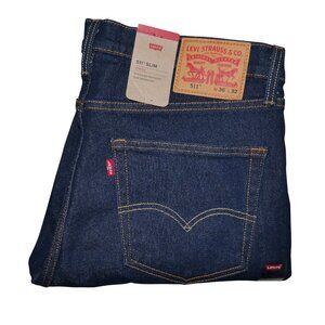 Levis 511 Men's Size 36x32 Slim Fit Jeans Stretch Denim Dark Wash NWT